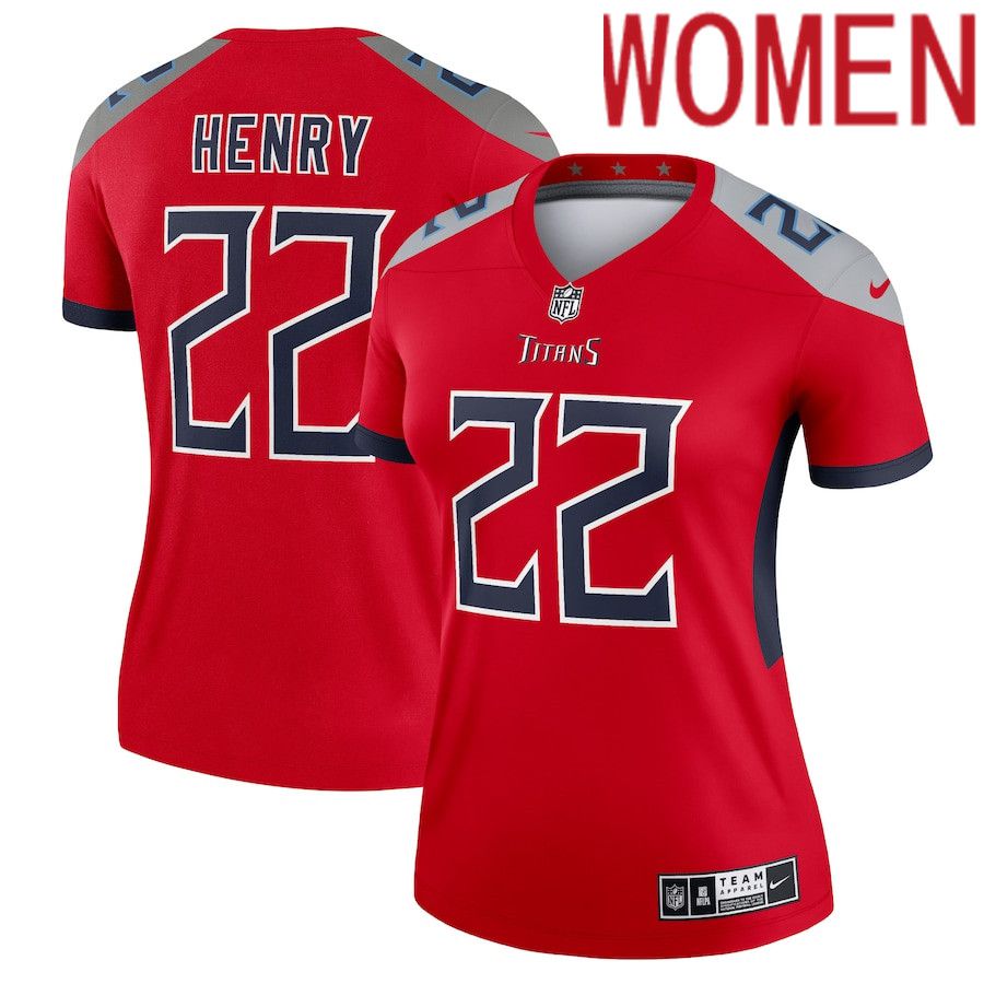Women Tennessee Titans #22 Derrick Henry Nike Red Inverted Legend NFL Jersey